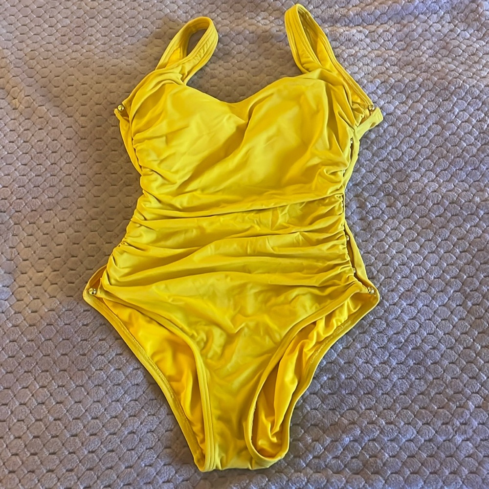 Carmen Marc Valvo Yellow Bathing Suit